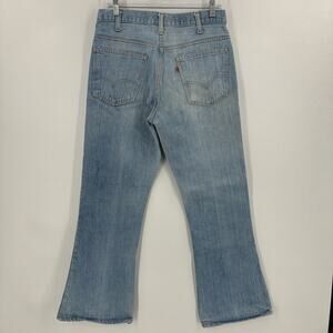 Vintage Levis 646 Jeans 31x29 Blue Denim Faded Orange Tab Bell Bottom Talon USA